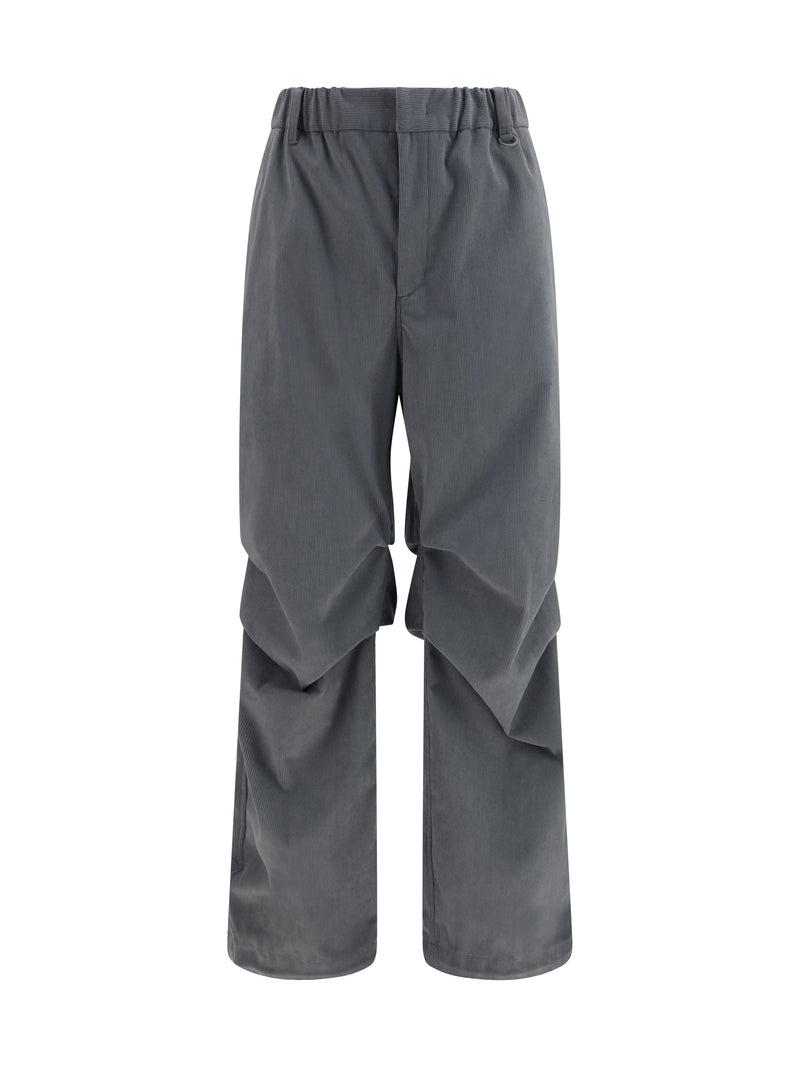 Laminar Laminar Ruched Corduroy Pants Grey Men - World Class Fashion