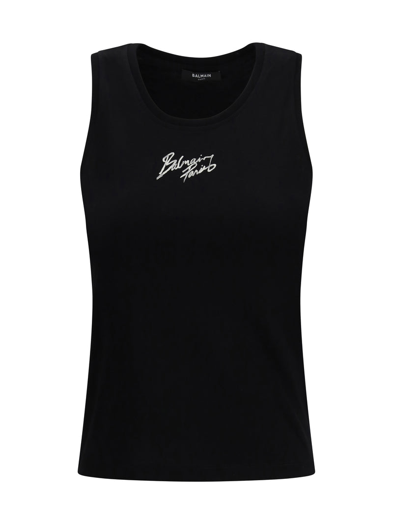 Balmain Balmain Paris Brush Print Tank Top Noir/Blanc - World Class Fashion