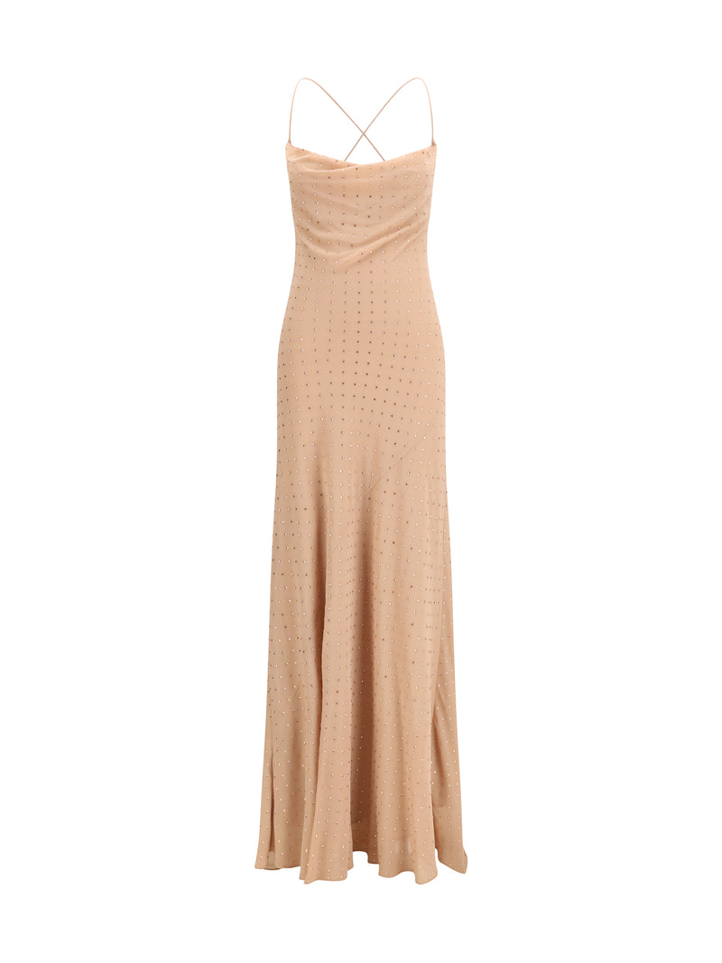 Pinko Pinko Long Strass Slipdress Rosa Sfinge - World Class Fashion
