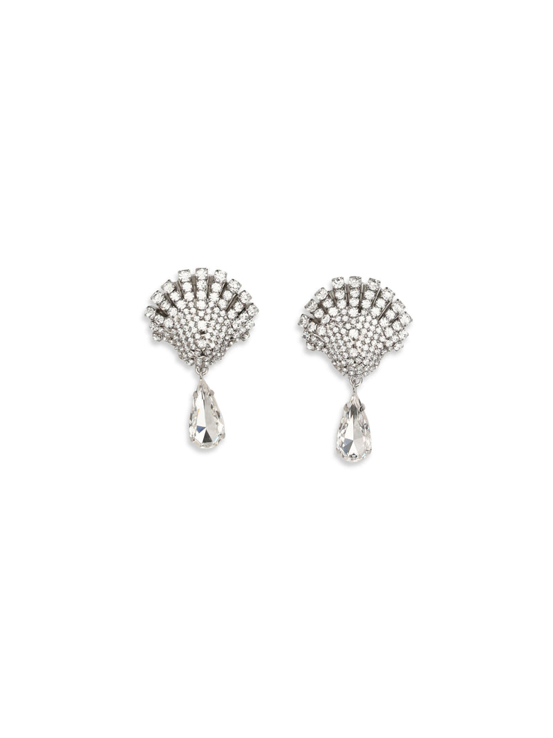 Alessandra Rich Alessandra Rich Crystal Drop Earrings Silver Women - World Class Fashion