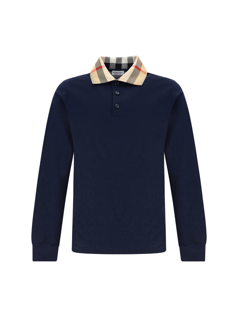 Burberry Burberry Cody Long Sleeve Polo Smoked Navy - World Class Fashion