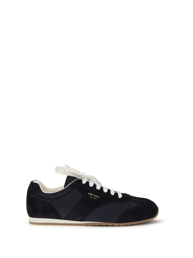 Prada Prada Suede and Fabric Sneakers Bleu Men - World Class Fashion
