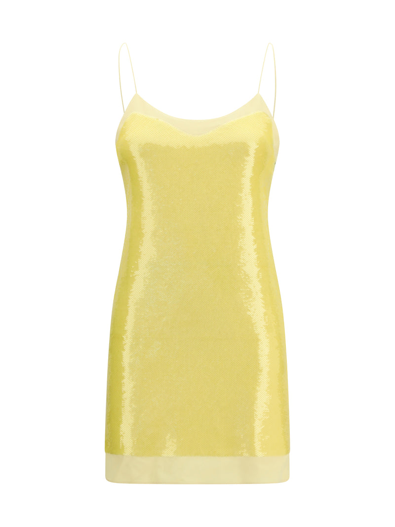 Gucci Gucci Sequined Mini Dress Soft Yellow - World Class Fashion