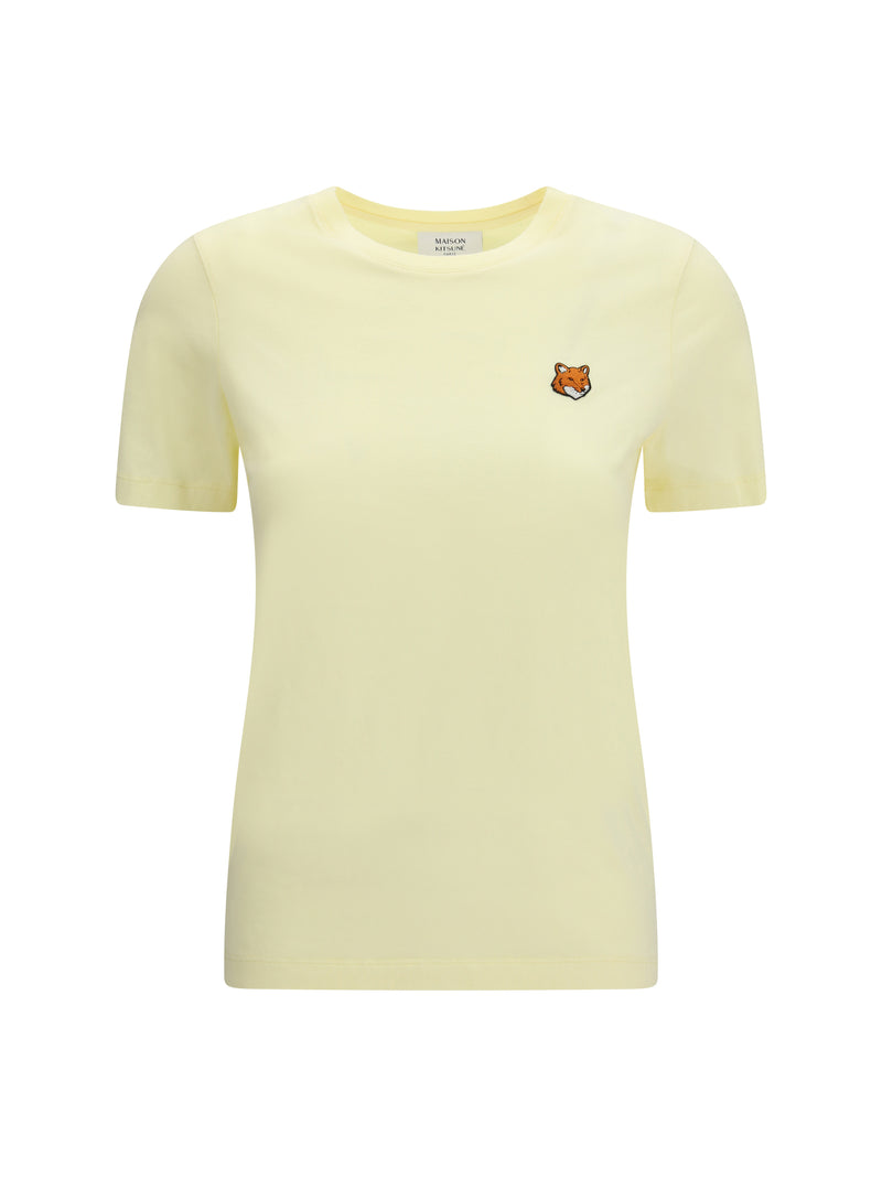 Maison Kitsuné Maison Kitsuné Fox Head Regular T-shirt Pastel Yellow - World Class Fashion