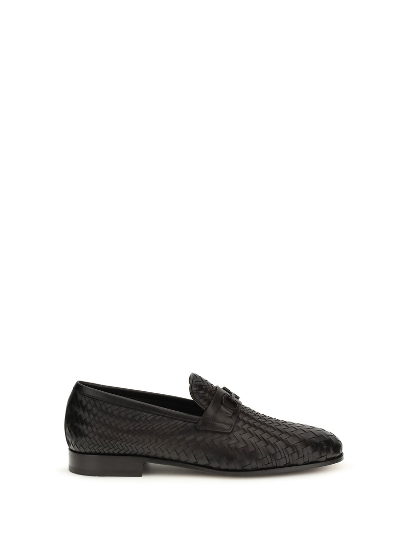 Ferragamo Ferragamo Woven Gancini Loafers T.MORO Men - World Class Fashion