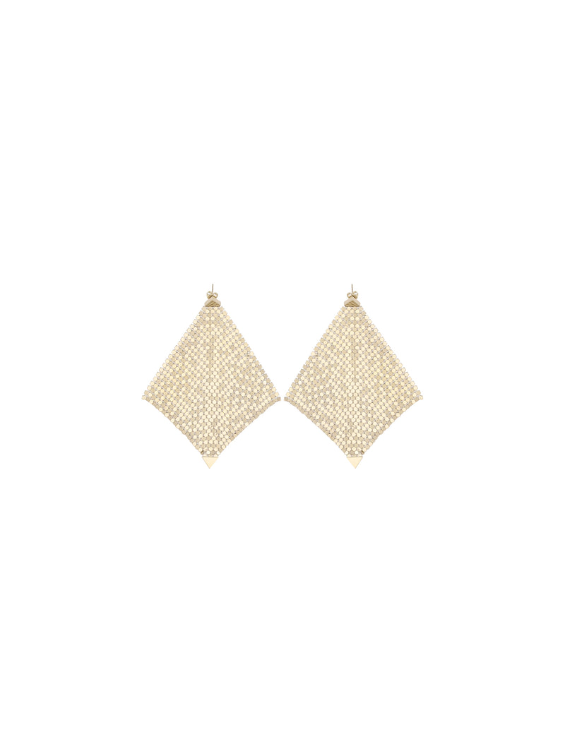 Rabanne Rabanne Pixel Chainmail Earrings Gold - World Class Fashion