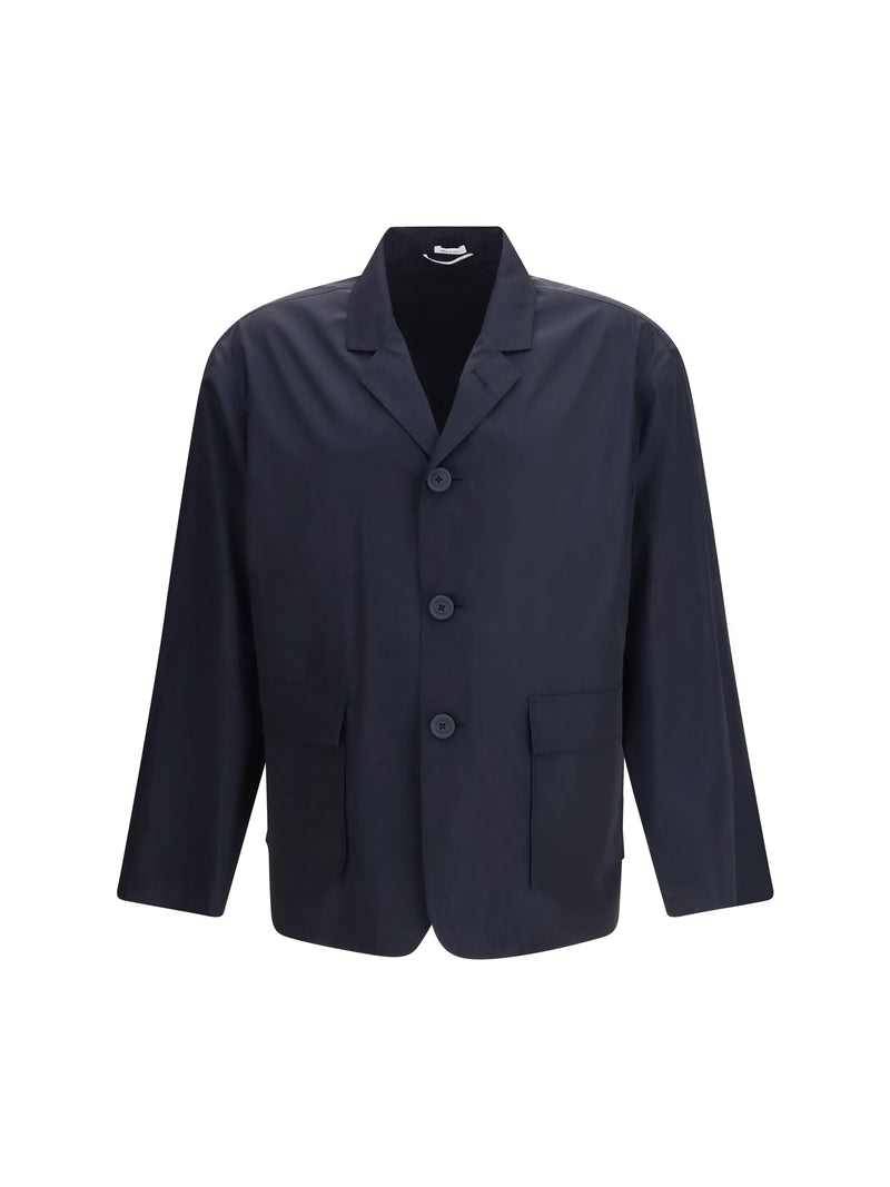 Thom Browne Thom Browne Packable Logo Print Jacket Navy - World Class Fashion