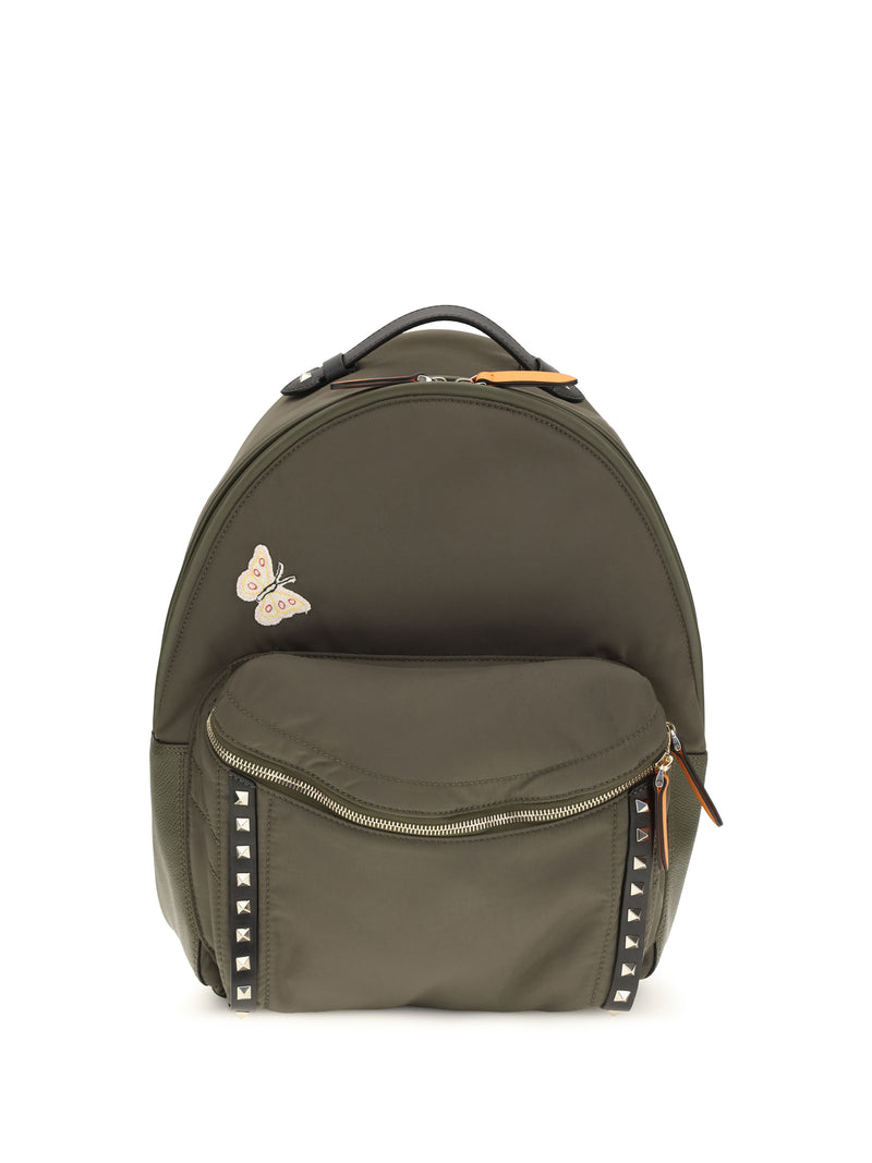 Valentino Garavani Valentino Garavani Stud Up Backpack Army Green - World Class Fashion
