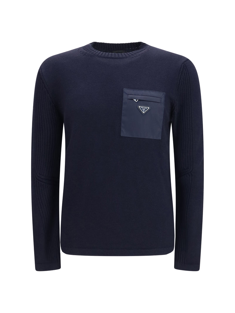 Prada Prada Virgin Wool Sweater Blue Men - World Class Fashion