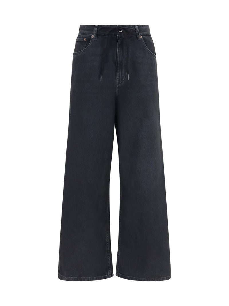Mm6 Mm6 Straight-leg Stretch Denim Jeans Black - World Class Fashion