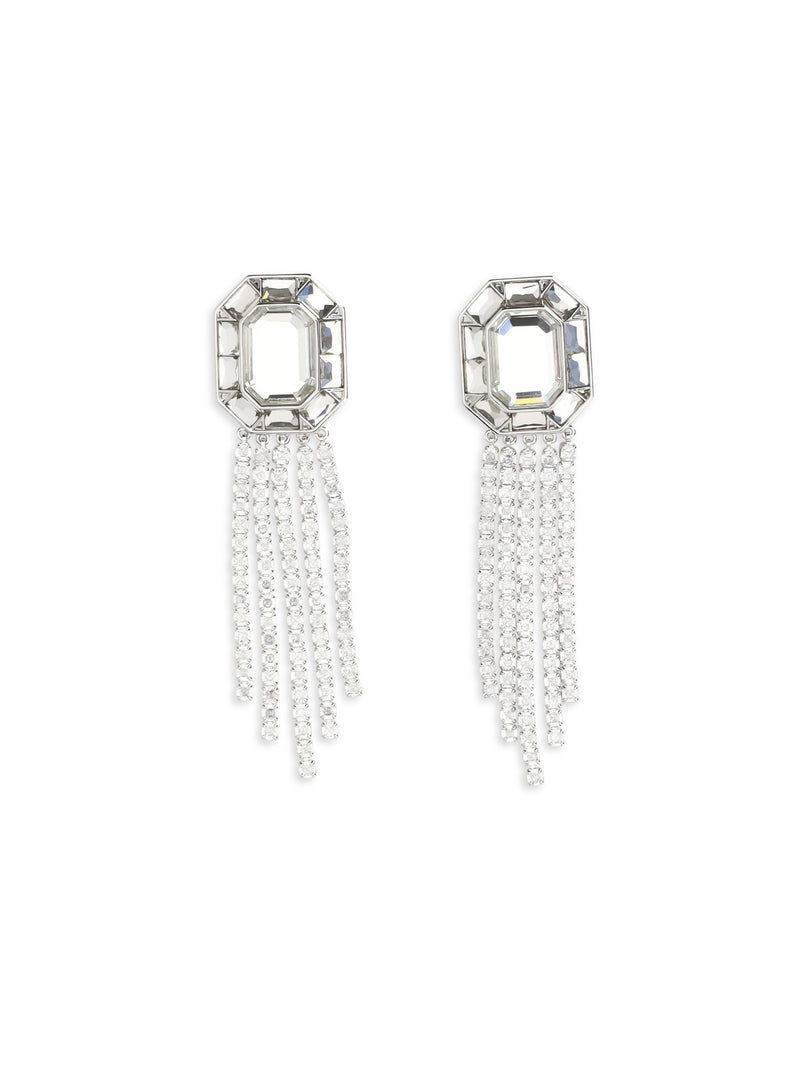 Self-portrait Self-portrait Silver Crystal Drop Earrings - World Class Fashion
