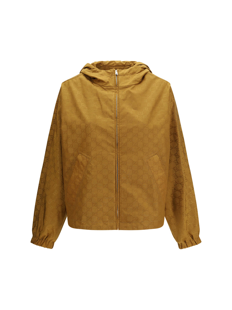 Gucci Gucci Short Technical Jacquard Jacket Caramel Suede - World Class Fashion