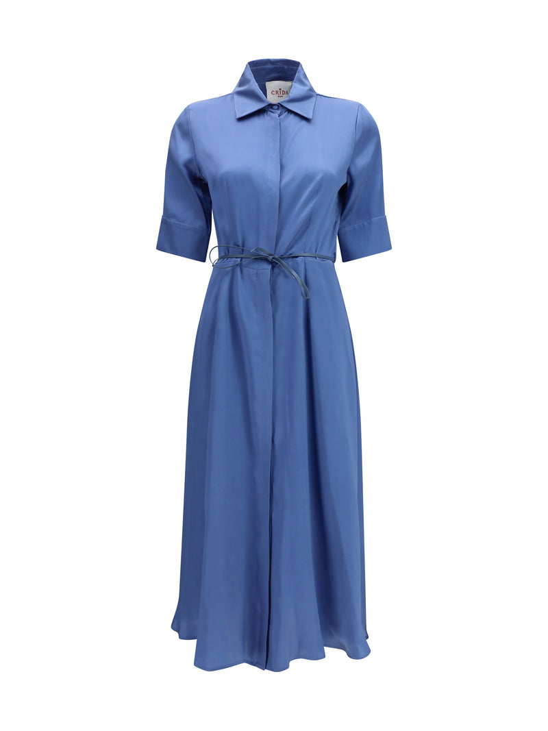 Crida Milano Crida Milano Baldo Chemisier Dress Blue Jeans - World Class Fashion