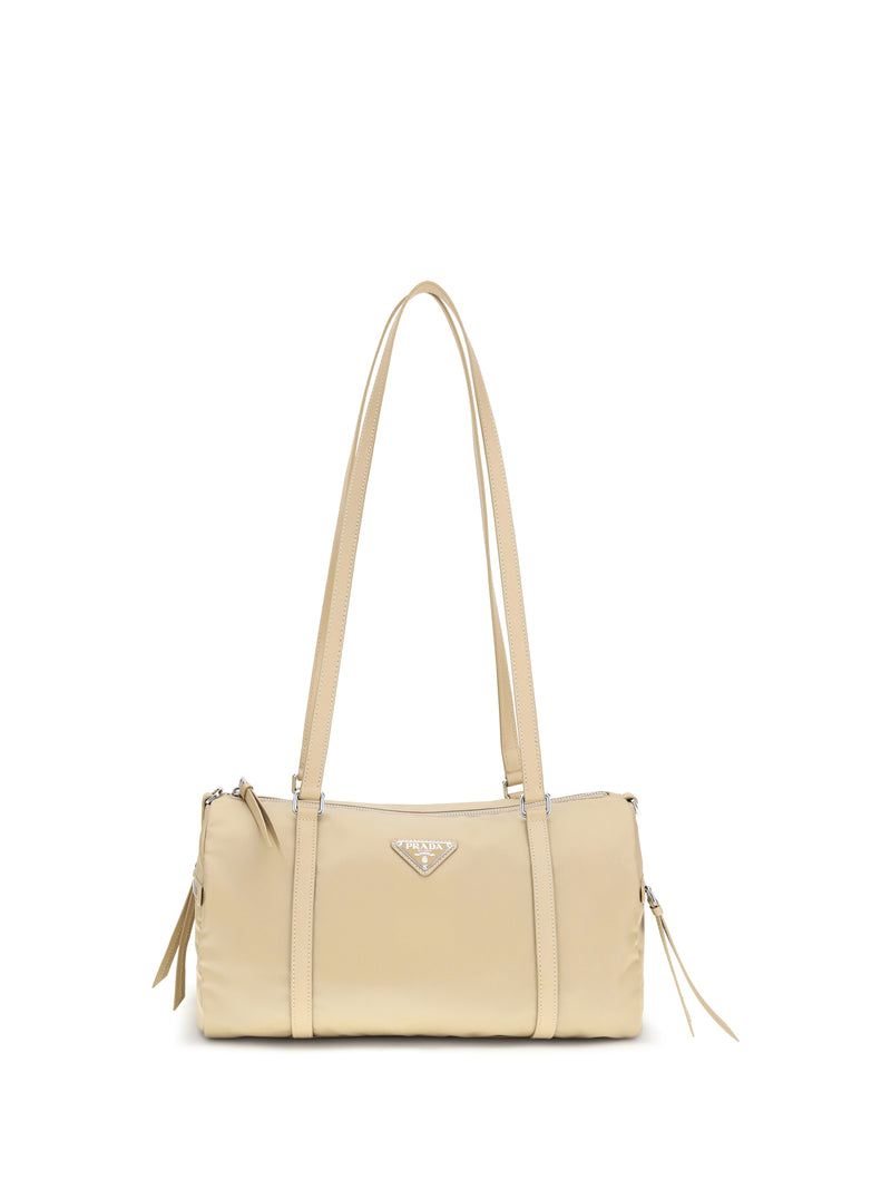 Prada Prada Large Re-Nylon and Saffiano Shoulder Bag Cammello - World Class Fashion
