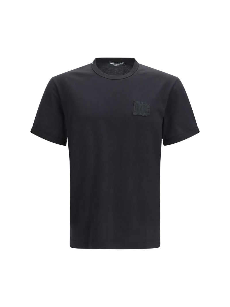Dolce & Gabbana Dolce & Gabbana Cotton T-shirt with Patch Black Men - World Class Fashion