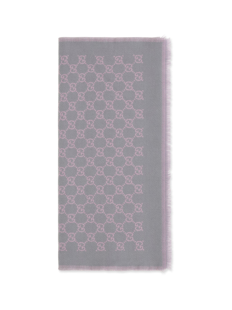 Gucci Gucci Miss Stenny GG Monogram Wool Scarf Flannel/Pink - World Class Fashion