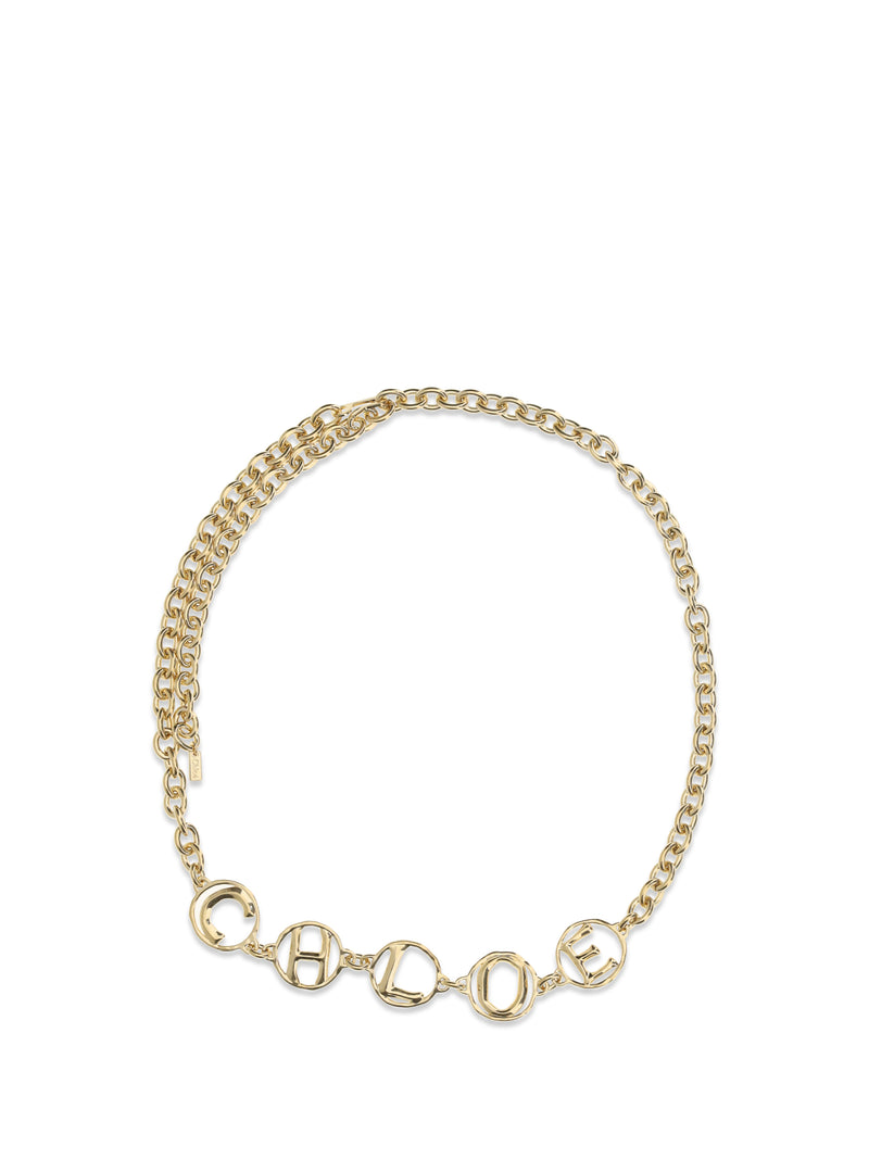 Chloe Chloé Script Jewel Belt Vintage Gold - World Class Fashion