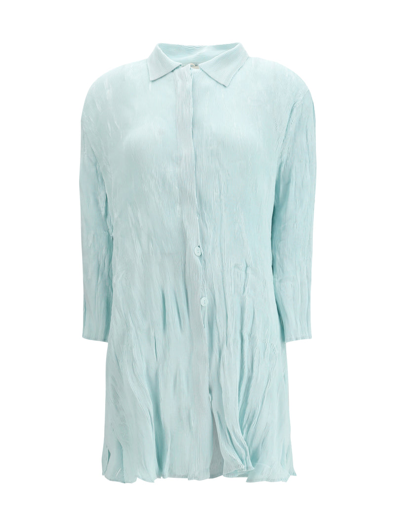 Gongdid Design Gongdid Design Wavy Shirt Dress Mint - World Class Fashion