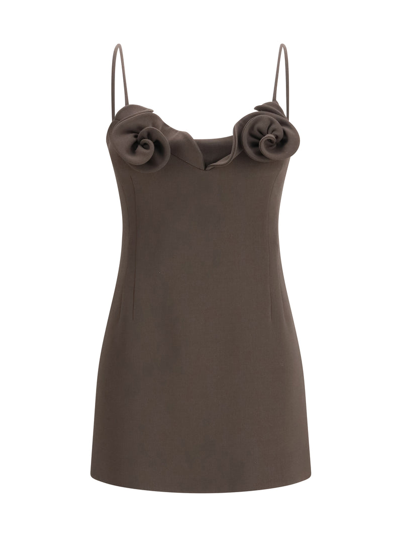 Magda Butrym Magda Butrym Short Wool-blend Dress Brown - World Class Fashion