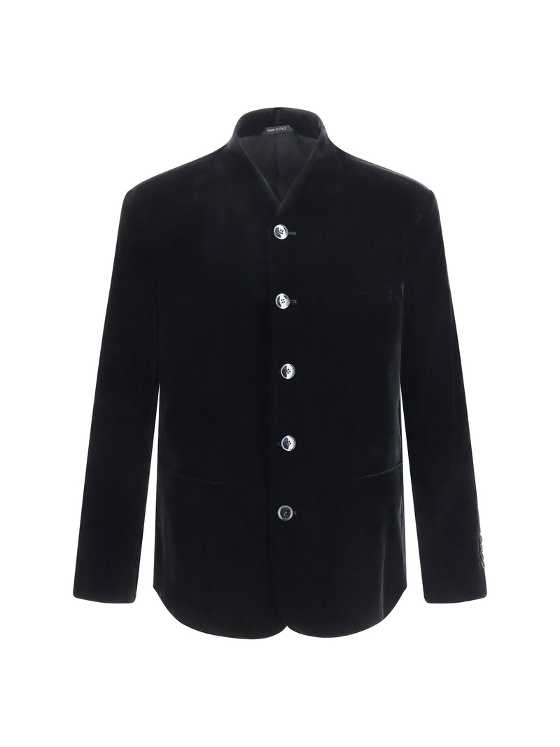 Giorgio Armani Giorgio Armani Blazer One Shot Stretch Velvet Black - World Class Fashion