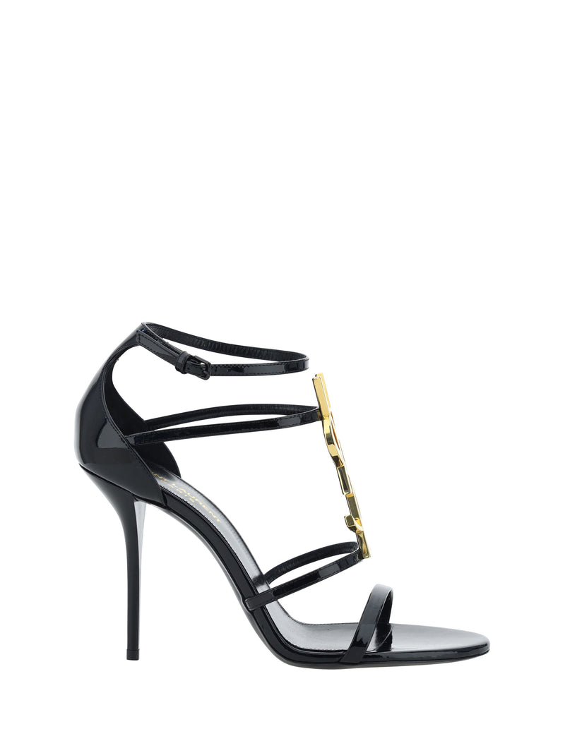 Saint Laurent Saint Laurent Cassandra Leather Sandals Nero - World Class Fashion