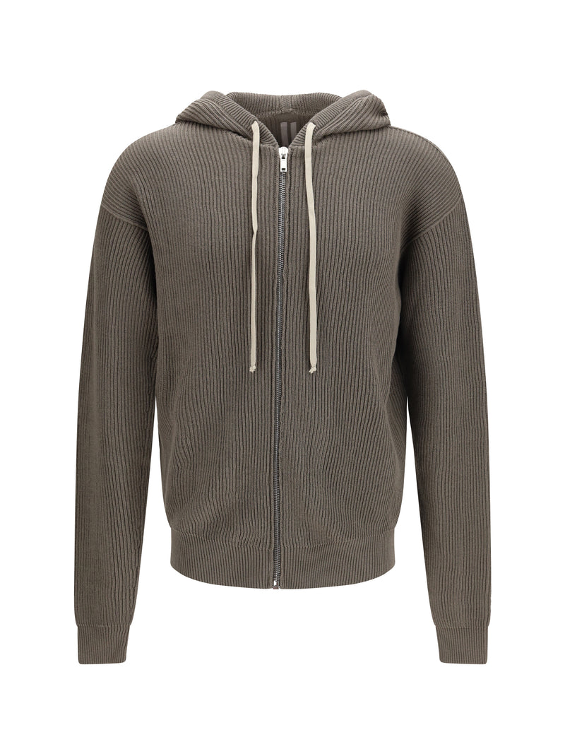 Rick Owens Rick Owens Ribbed Virgin Wool Knit Hoodie Dust - World Class Fashion