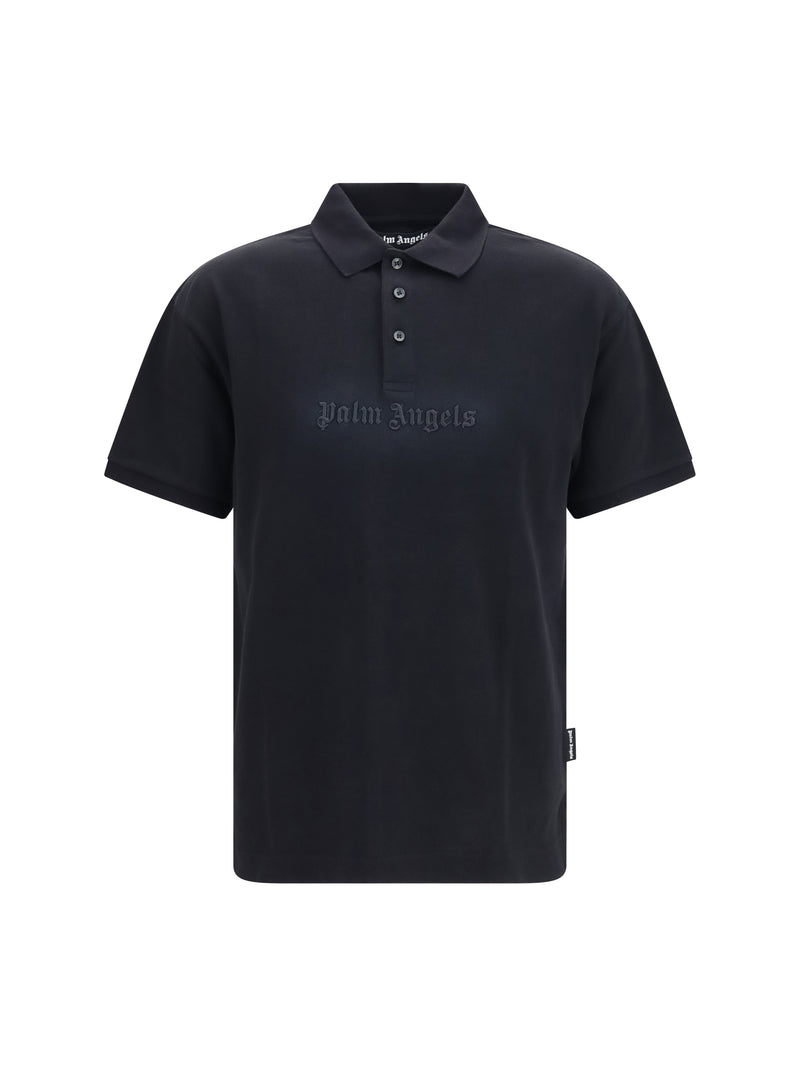 Palm Angels Palm Angels Cotton Polo Shirt Black-Grey Men - World Class Fashion