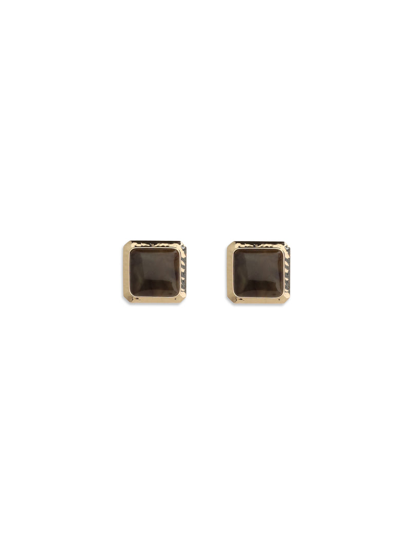 Self-portrait Self-portrait Square Enamel Earrings Gold - World Class Fashion