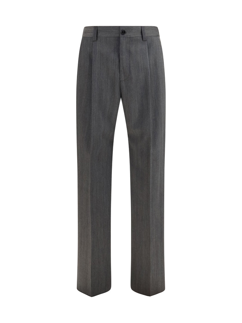 Valentino Valentino Straight-leg Wool Pants Grey Multicolor - World Class Fashion