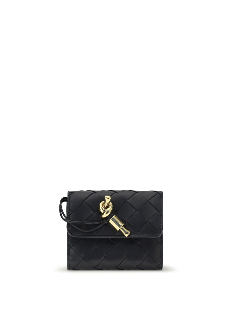 Bottega Veneta Bottega Veneta Andiamo Trifold Wallet Midnight-Muse Brass - World Class Fashion