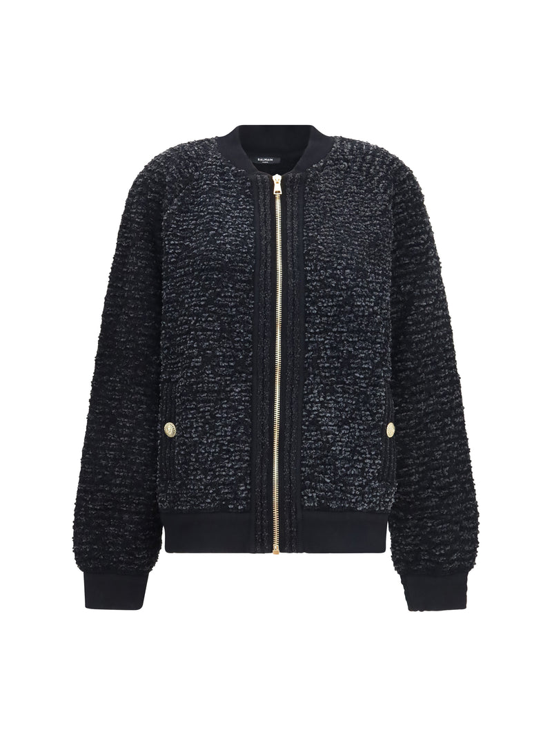 Balmain Balmain Zip Jacket with Sequin Details Noir - World Class Fashion