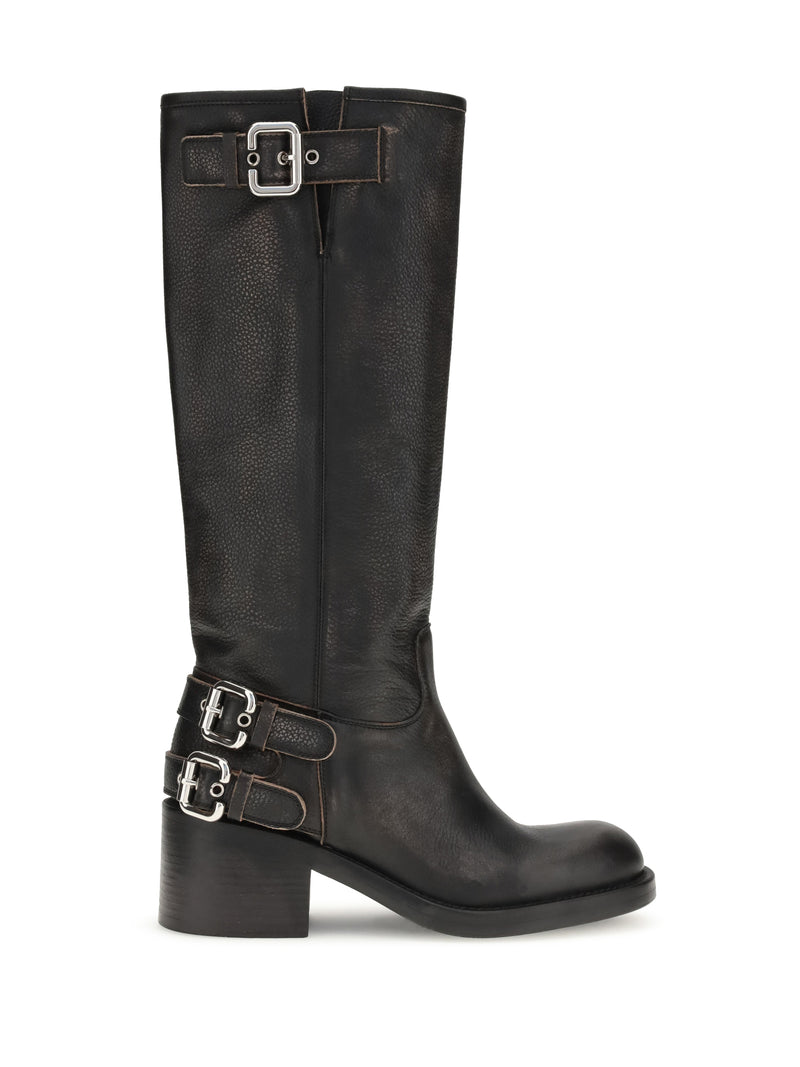 Chloe Chloé Dakota Biker Boots Black - World Class Fashion