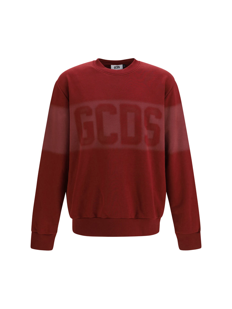 Gcds Gcds Logo Spray Crewneck Sweatshirt Tawny Port/Grey - World Class Fashion
