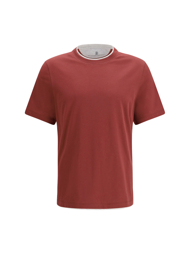 Brunello Cucinelli Brunello Cucinelli Cotton T-shirt Corallo+Perla - World Class Fashion