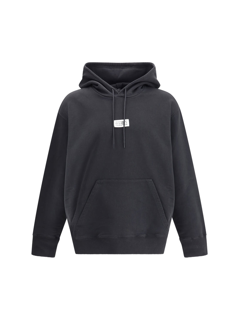 Mm6 Mm6 Cotton Hoodie With Logo Black Men - World Class Fashion