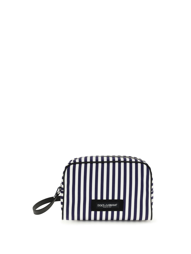Dolce & Gabbana Dolce & Gabbana Striped Poplin Handbag Bianco/Blue - World Class Fashion