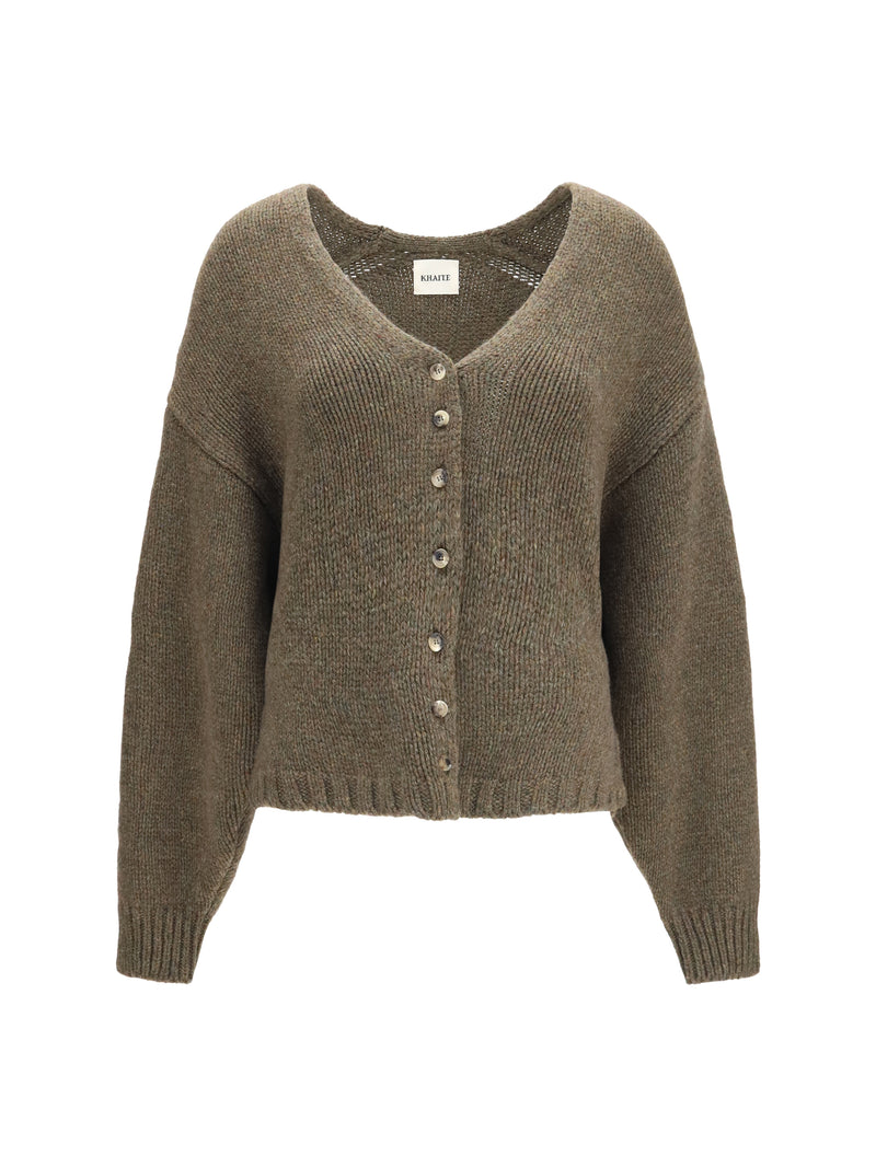 Khaite Khaite Axel V-neck Cardigan Artichoke - World Class Fashion