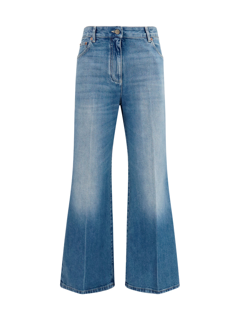Valentino Valentino Straight-leg Jeans Medium Blue Denim - World Class Fashion