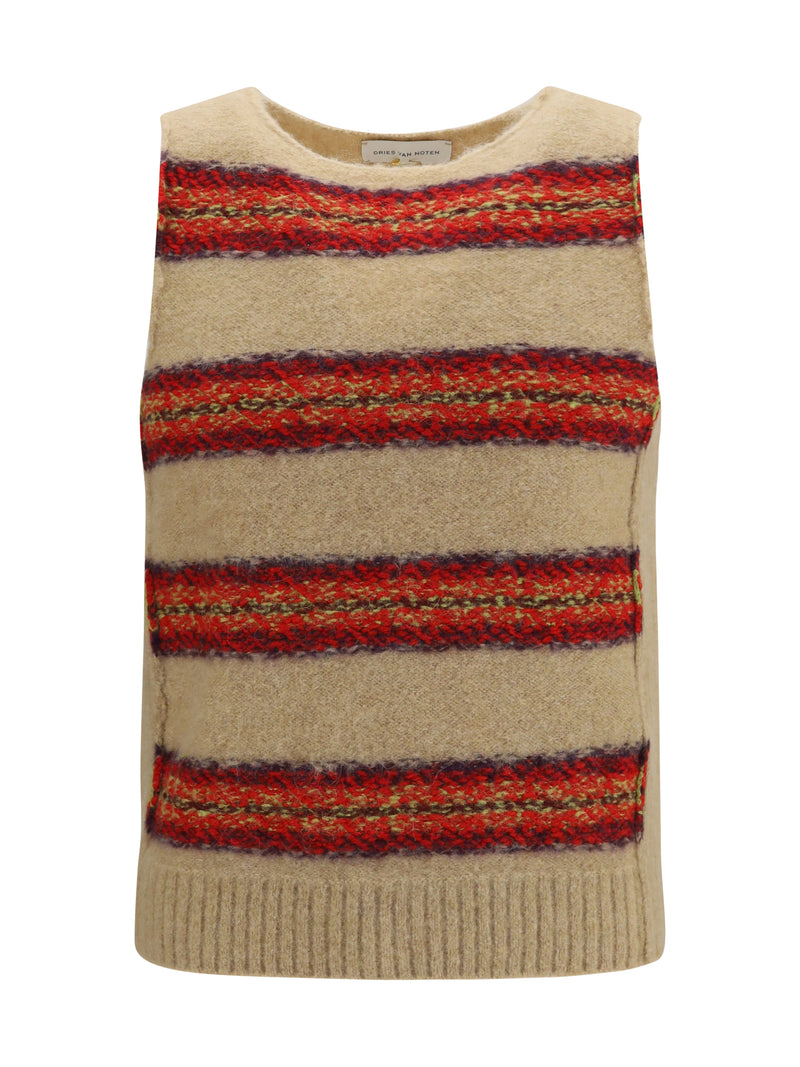 Dries Van Noten Dries Van Noten Striped Sleeveless Sweater Vest - World Class Fashion