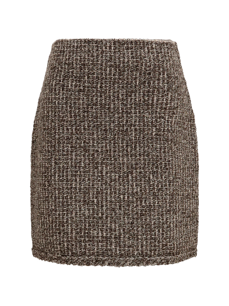 Fabiana Filippi Fabiana Filippi Tweed Mini Skirt Ebano - World Class Fashion