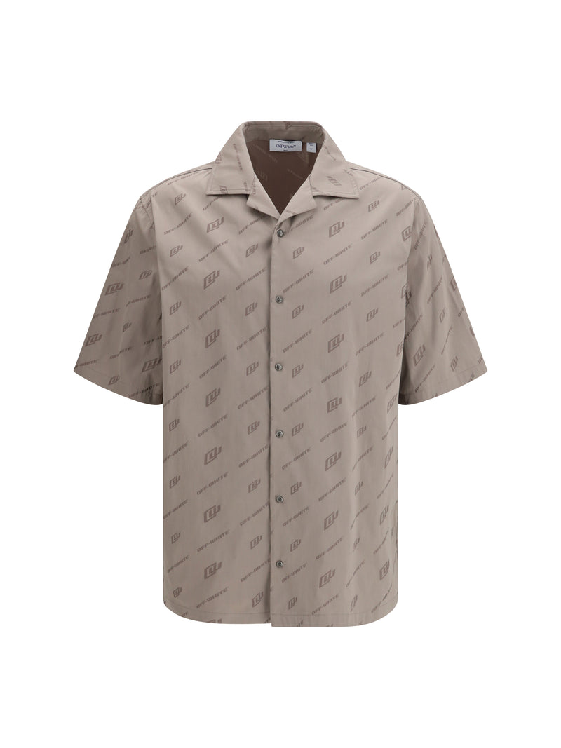 Off-white Off-white Printed Bowling Shirt Stone - World Class Fashion
