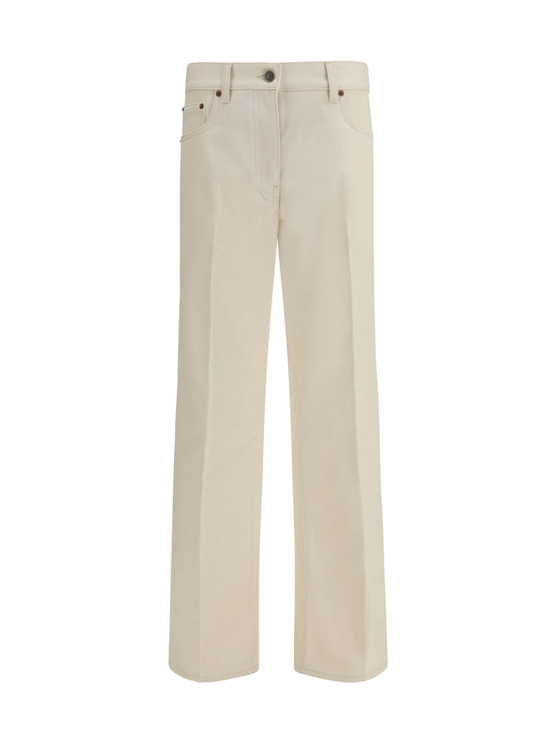 Valentino Valentino Five-pocket Flare Pants Avorio - World Class Fashion