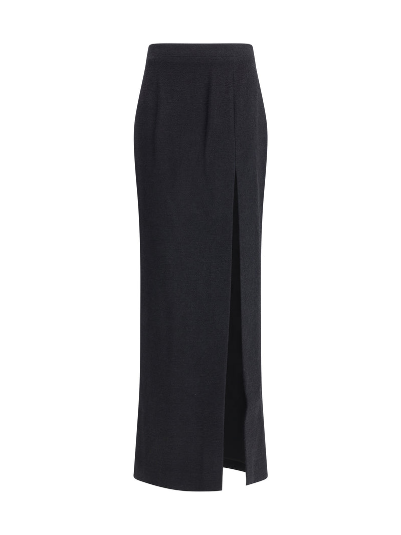 Alessandra Rich Alessandra Rich Falda Larga de Tweed Negra - World Class Fashion