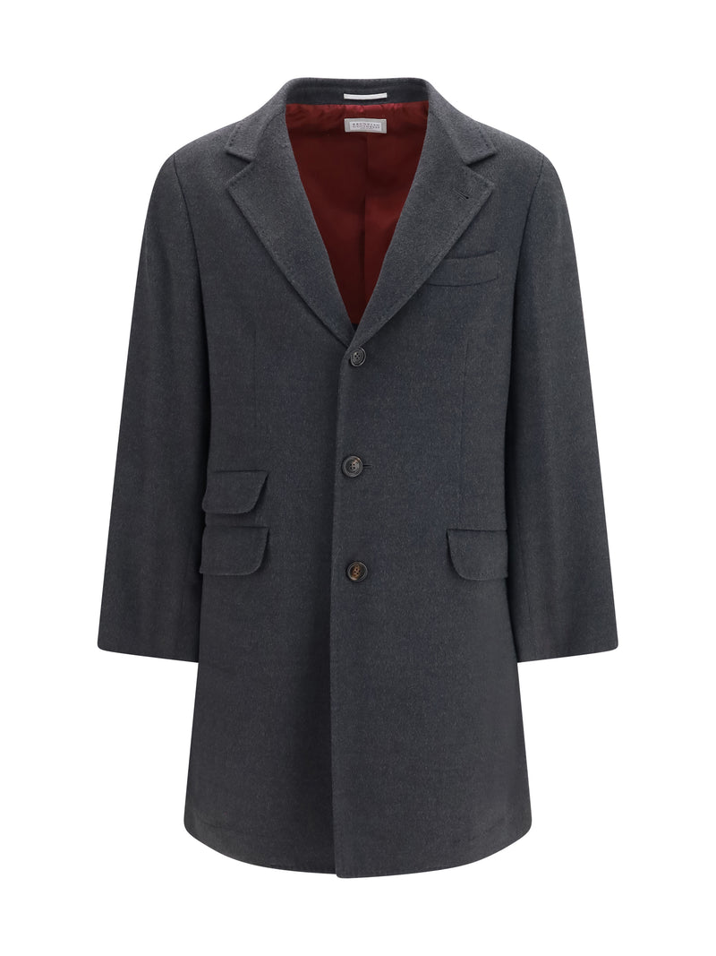 Brunello Cucinelli Brunello Cucinelli Cashmere Coat Charcoal - World Class Fashion
