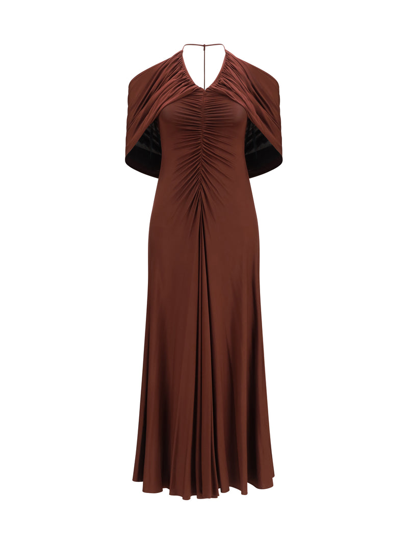 Self-portrait Self-portrait Jersey Midi Dress Brown - World Class Fashion