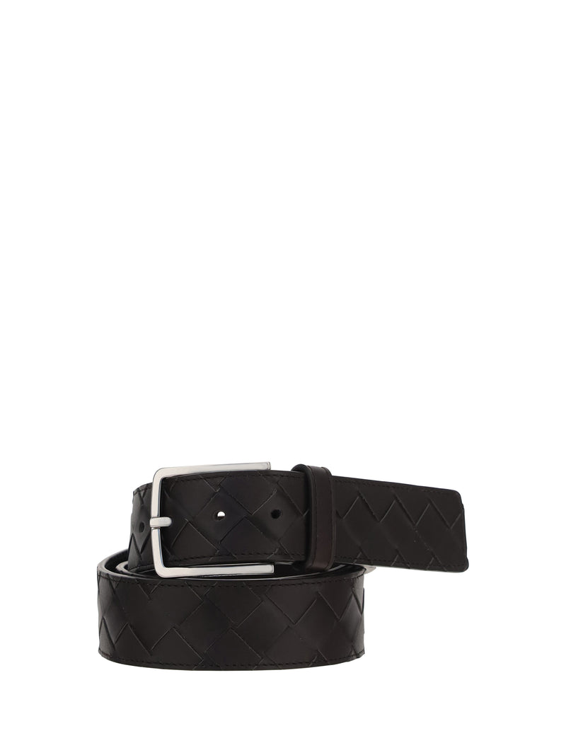 Bottega Veneta Bottega Veneta Leather Belt Fondant-Silver Men - World Class Fashion