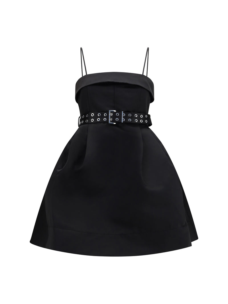 Ganni Ganni Short Satin Dress Black Women - World Class Fashion