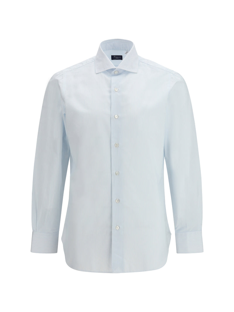 Finamore Finamore Napoli Shirt Light Blue Stripe - World Class Fashion
