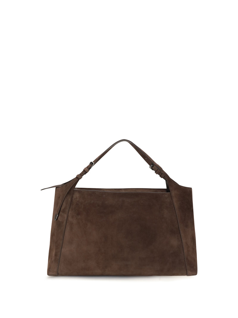 Brunello Cucinelli Brunello Cucinelli Sartorial Suede Shoulder Bag Espresso - World Class Fashion