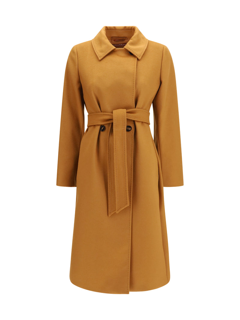 Max Mara Studio Max Mara Studio Double Breasted Wool Coat Caramello - World Class Fashion